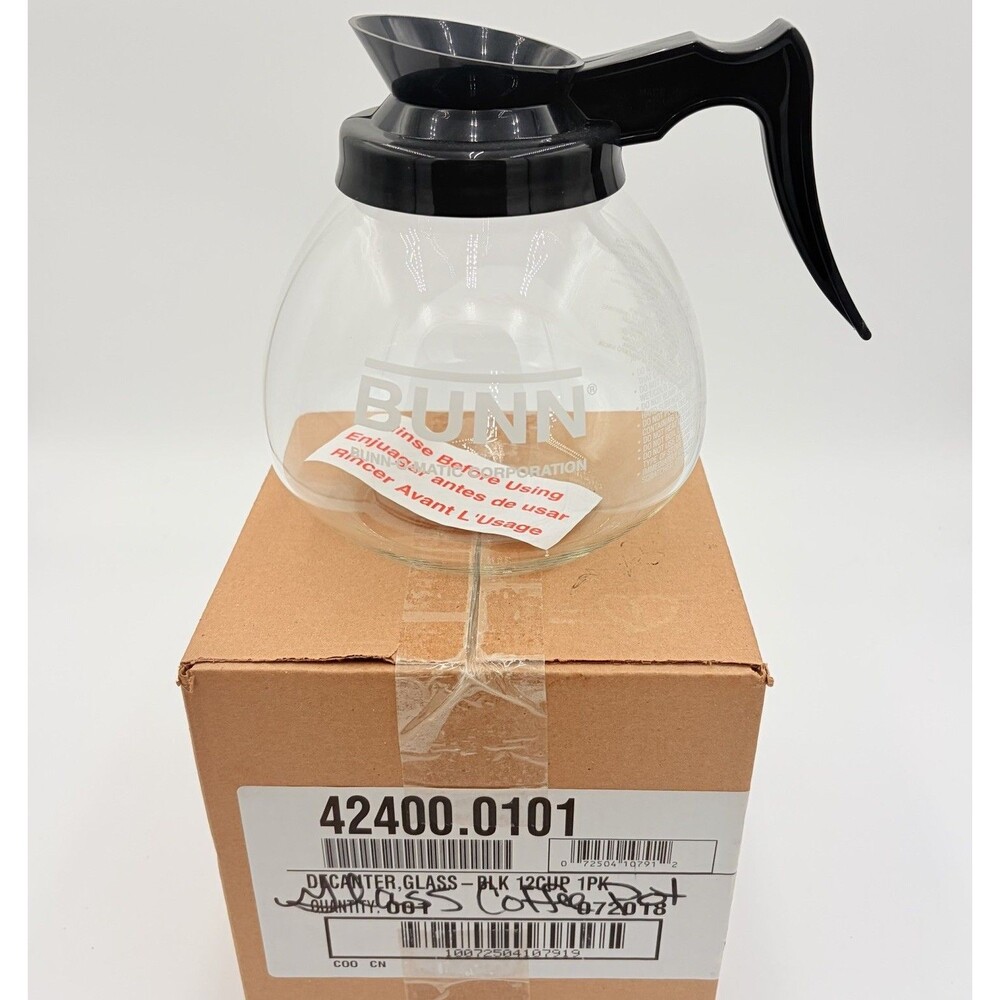 BUNN 12 Cup 64 oz Glass Coffee Decanter Black Handle New